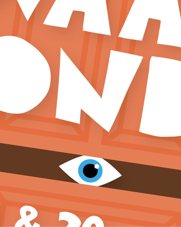 Detail van posterontwerp voor de theatervoorstelling Waakhondje van Teater '77