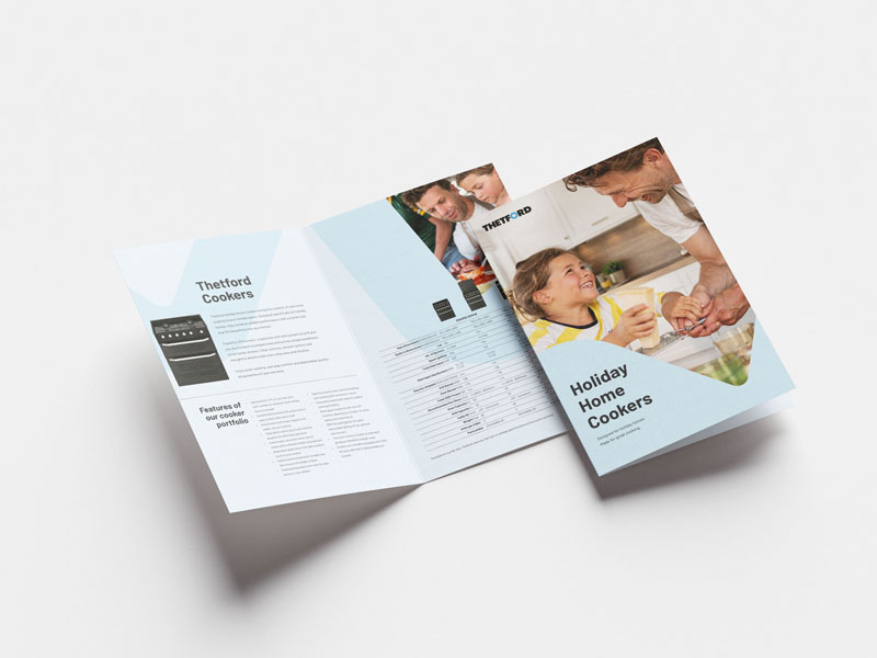 Grafisch ontwerp brochure voor Thetford